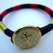 Nautical Sailor Bracelet: Red and Navy with Gold detail