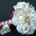 Real Touch Orchid and Rose Bridal Bouquet and Boutonniere Set with Maroon Accents- Made to Order