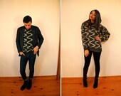 Vintage Grey 'Zig-Zag' Knit Sweater