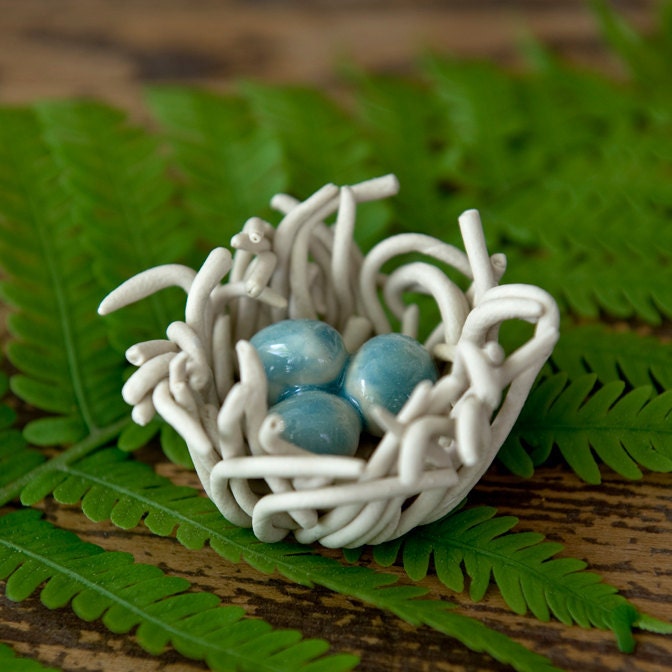 Tiny Robins Egg Nest-Miniature