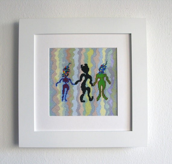Female Nude Silhouette Art, Whimsical Art Print