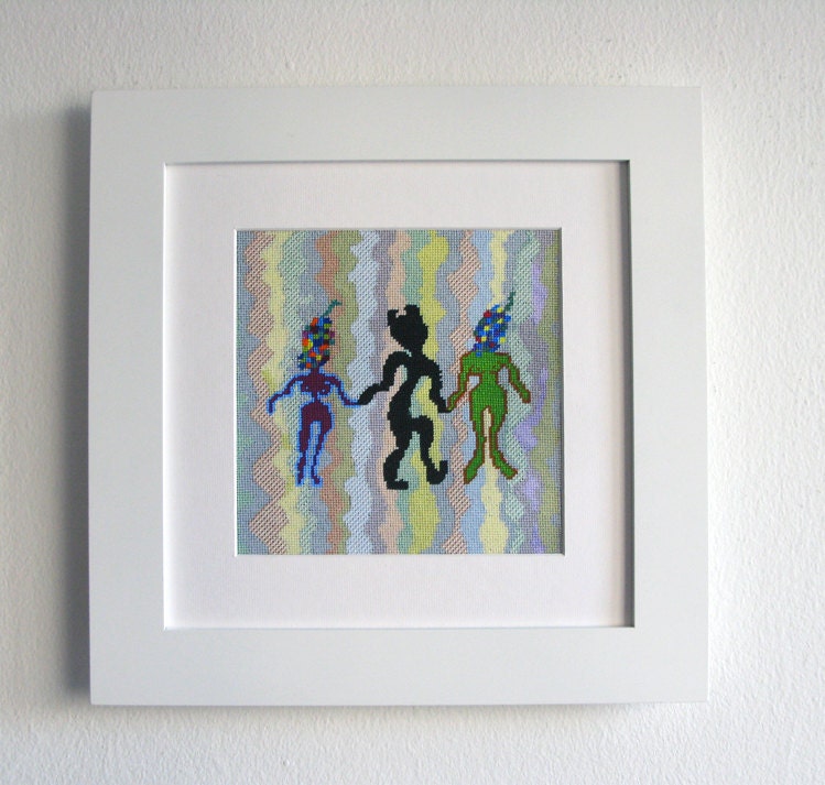 Female Nude Silhouette Art, Whimsical Art Print