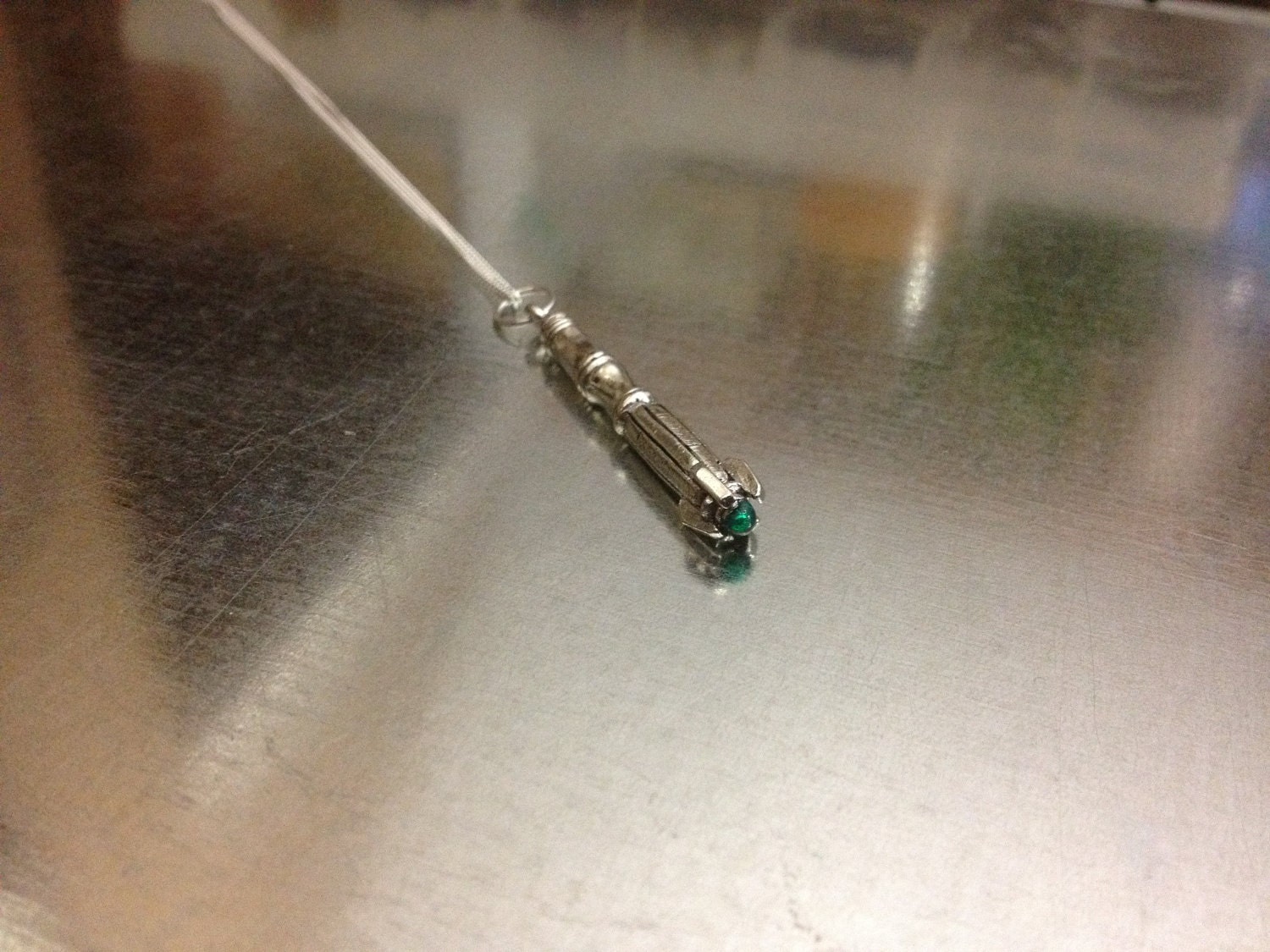 Interpreted Silver Plated 11 Pendant on Sterling Silver Necklace