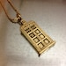 Doctor Who TARDIS Gold Plated Interpreted Charmed Necklace