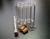 5 Tall Slim Glass Bottle Vial with Cork and loop. Miniature, Tiny, Potion, Vials. DIY Pendant. Item - 1260