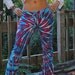 SMALL - Blue/ Red - Unisex Tie Dye Drawstring Yoga Pants