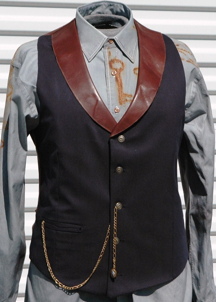Time Traveler's Steampunk Vest Leather Collar