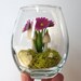 SALE - Tiny Purple Daisy Woodland Terrarium in Repurposed Vase