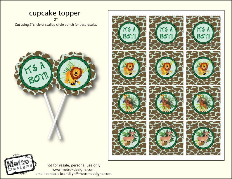Jungle Cupcake Toppers Il_570xn