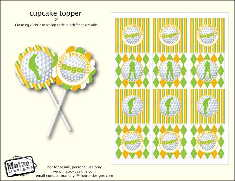 Golf Cupcake Toppers Il_570xn