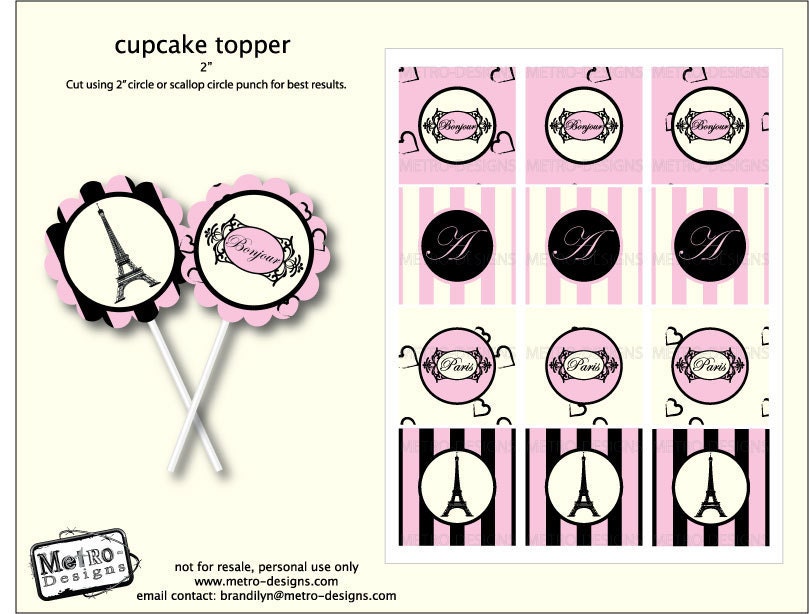Paris Cupcake Toppers Il_570xn