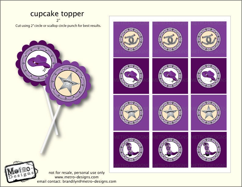Cowgirl Cupcake Toppers Il_570xn