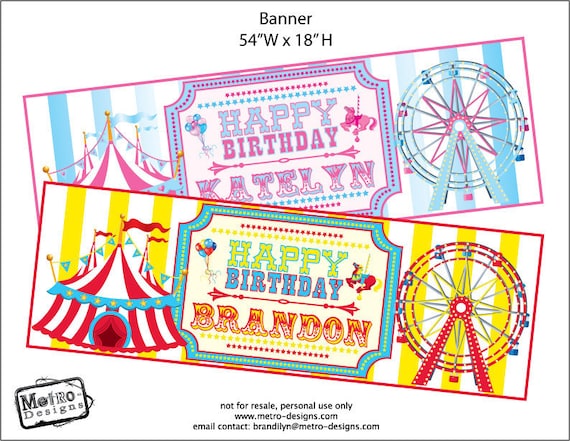 Carnival/Circus - Printed Banner Il_570xn