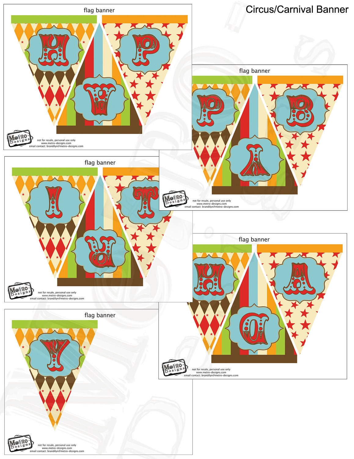 Circus, Carnival PRINTABLE, D.I.Y. Custom Banner Digital File - by Metro Events/Metro-Designs Il_570xn