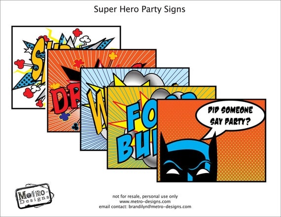 Super Hero 30 Party Signs Il_570xn