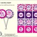 Pink & Purple Leopard  Cupcake Toppers, Tags, Favors Digital File, Metro Events / Metro-Designs