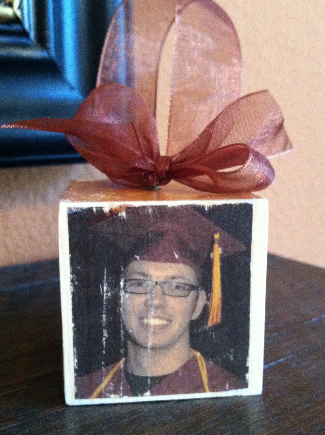 Custom Color Graduation Photo Block Ornament or Door Hanger