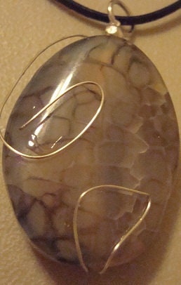 Wire Wrapped Oval Shaped Pendant--Classy--Free Shipping in U.S.
