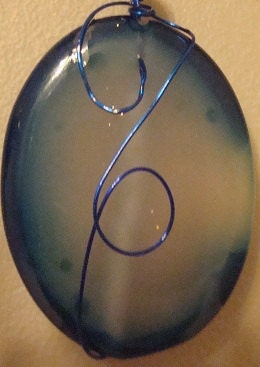 Wire Wrapped Oval Shaped Pendant--Interesting--Free Shipping in U.S.