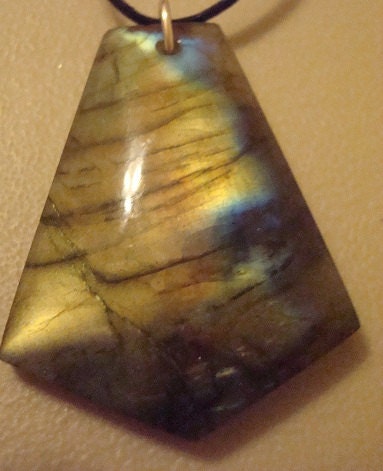 Green and Gold Irridescent Natural Stone--Unique Shape--Free Shipping in U.S.