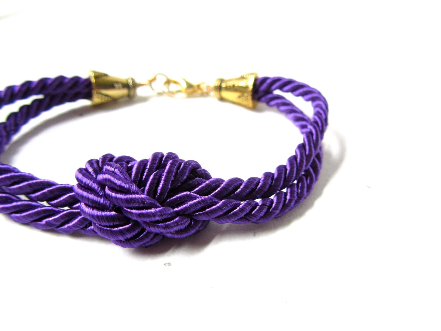 SALE 30% OFF Knot Bracelet, Purple, Rope, Twisted Silk Cord
