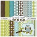 Owl Digital Scrapbooking Kit - Blue, Green, Brown Owl Clip Art & Owls Digital Papers in Woodland for Birthday  Invites, Instant Download