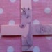 Baby Pink Unicorn Inverted Cross Laser Cut Necklace