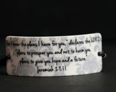 Gray Damask Jeremiah 29:11 Scripture Bracelet