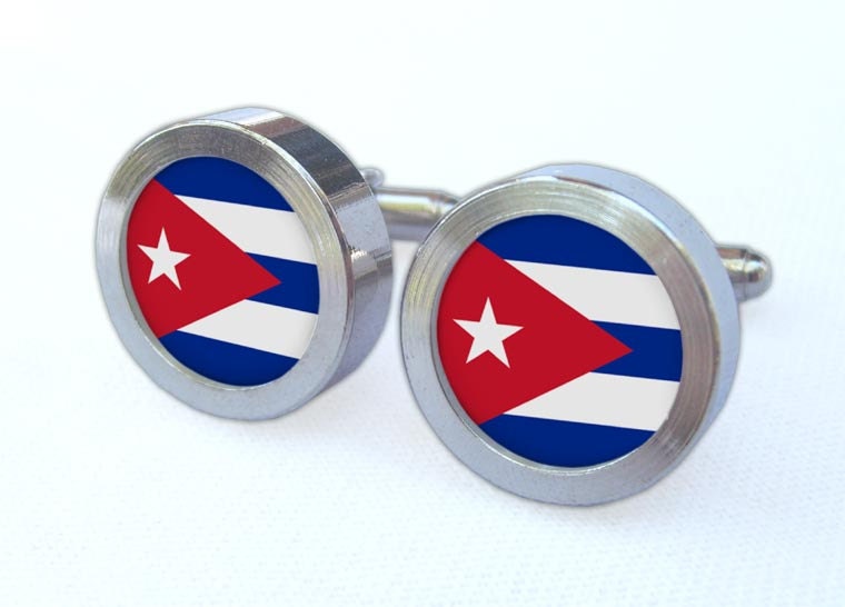 Cuba Flag Cufflinks -- Gift for Cuban wedding, groomsmen, and university graduation
