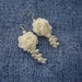 Crochet Earrings - White Earrings - Dangle Earrings - Roses