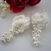 Crochet Earrings - White Earrings - Dangle Earrings - Roses