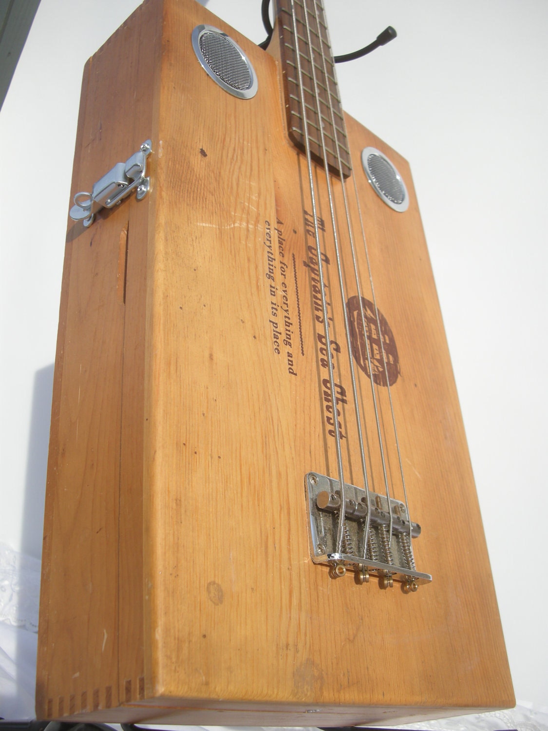 The Captain's Sea Chest Bass Guitar handmade custom Ooak Acoustic Electric Instrument
