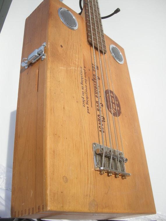 The Captain's Sea Chest Bass Guitar handmade custom Ooak Acoustic Electric Instrument