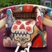 Unique Day of The Dead Sugar Skulls Decorated Upcycled Vintage Rotary Phone FULLY WORKING