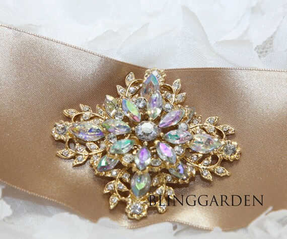 Vintage Style Cross Jewelry Craft Rhinestone Crystals Wedding Bridal Dress Buckle Hair Sparkling Supply BRH00376