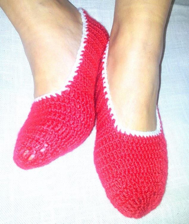 Red Healthy Booties Home slippers Dance classic yoga sexy hygienic light Naturel Silk cashmire crochet