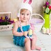 Crochet White Baby Girl Easter Bunny Rabbit Ear Flap Spring Hat Infant Newborn Costume