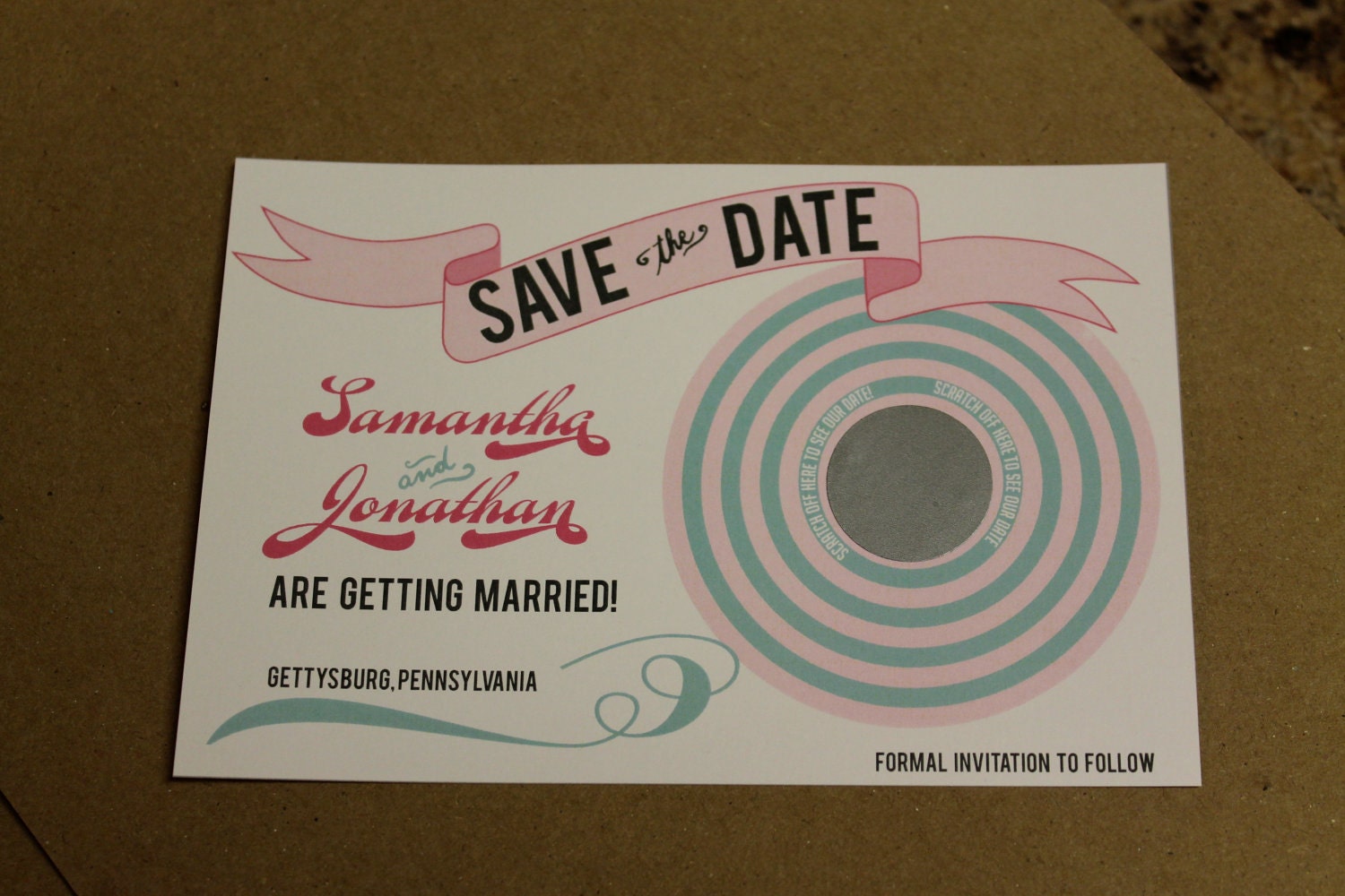 DIY Printable SCRATCH OFF Save the Date - Lovely Little Party - you choose color