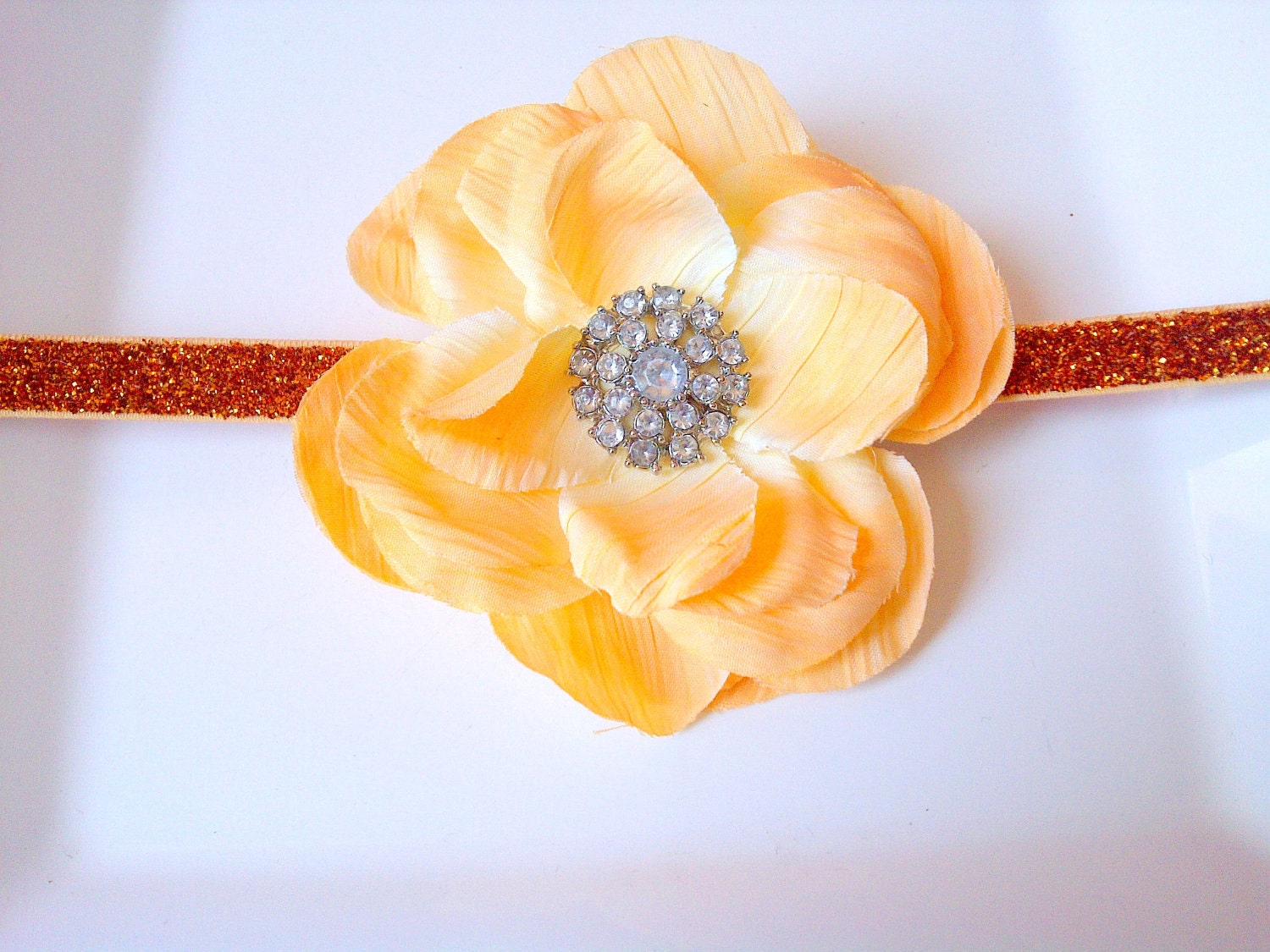 Orange Baby Headbands, Flower Headband, Toddler Girl Headband, Baby Girl Headband, Baby Girl Hair Accessories, Vintage Inspired