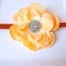 Orange Baby Headbands, Flower Headband, Toddler Girl Headband, Baby Girl Headband, Baby Girl Hair Accessories, Vintage Inspired