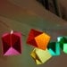Rainbow. Origami colorful LED light garland.