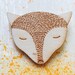 FOX wood brooch
