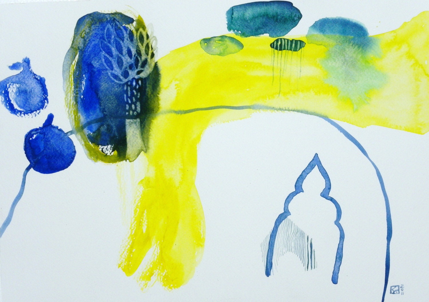 Geography and weather (original watercolor)
