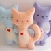Kitty Cat Plush - Flower Set of 3 stuffed and soft toys