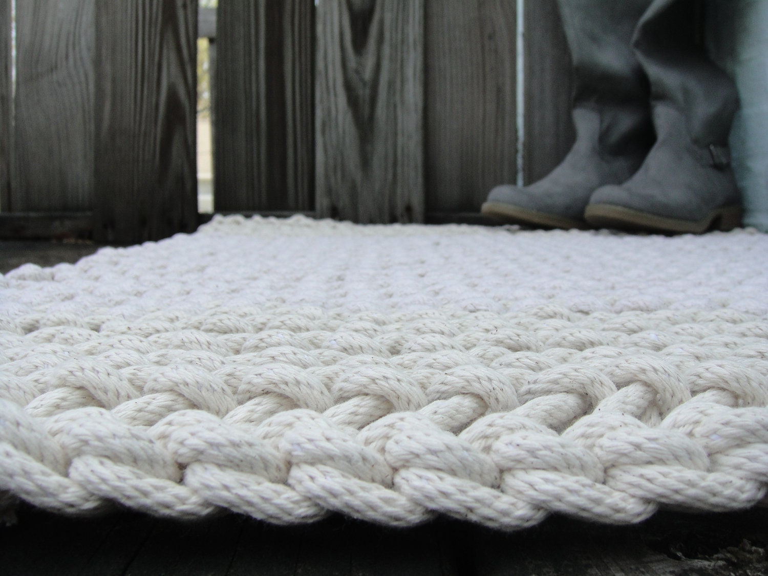 10.00 OFF Hand Knit Rope Rug