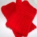 Fingerless Mittens in Berry Red Crochet