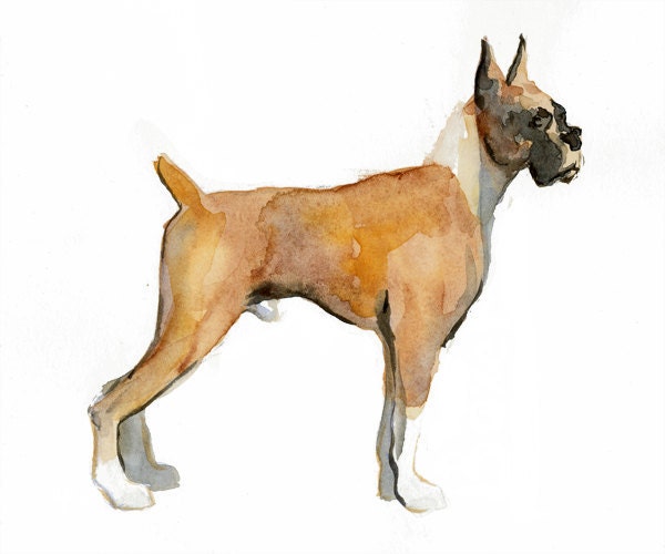 Custom Dog Portrait, 5x7 personalized dog profile watercolor