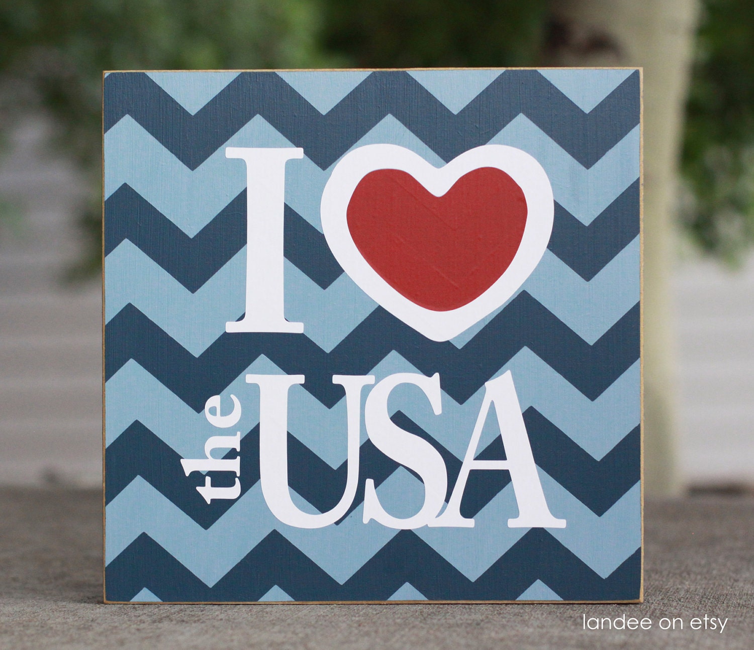 I heart the USA, Patriotic, 4th of July board - 10x10