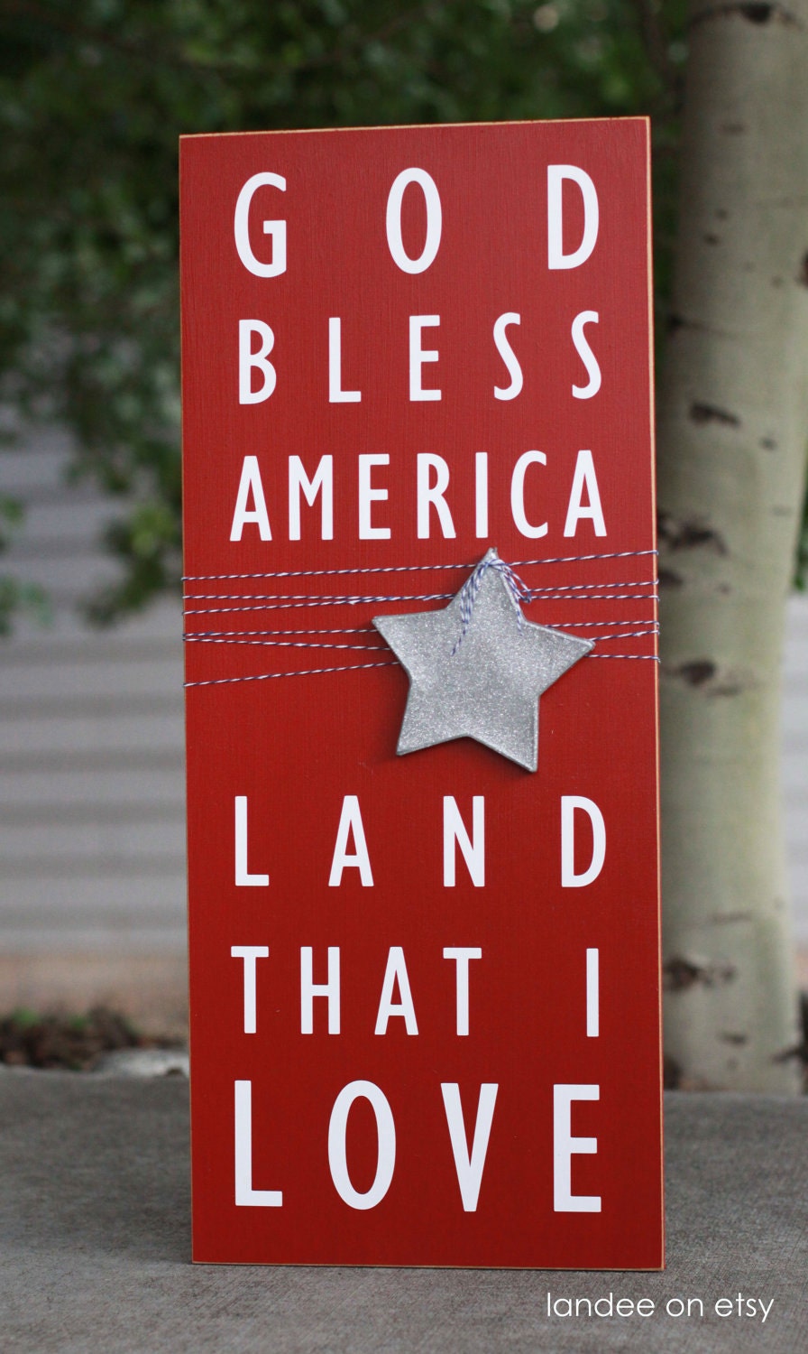 God Bless America board 10x24, 4th of July, Patriotic