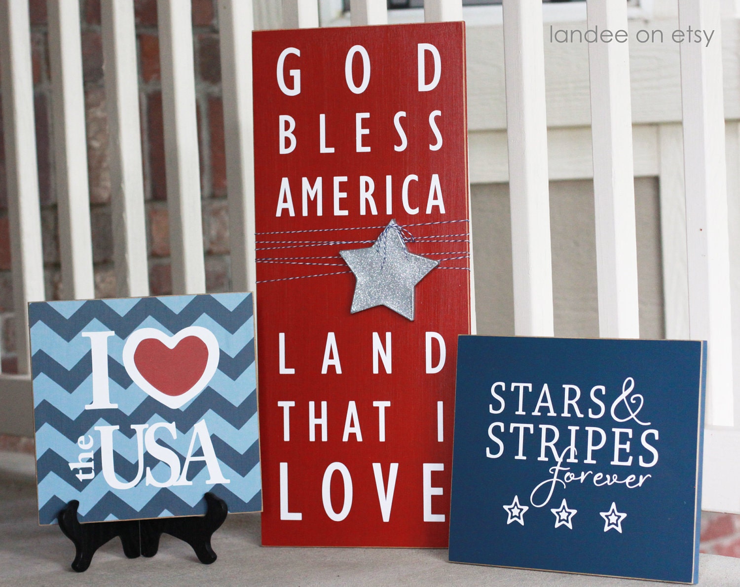 4th of July, Patriotic, God Bless America  - 3 board collection